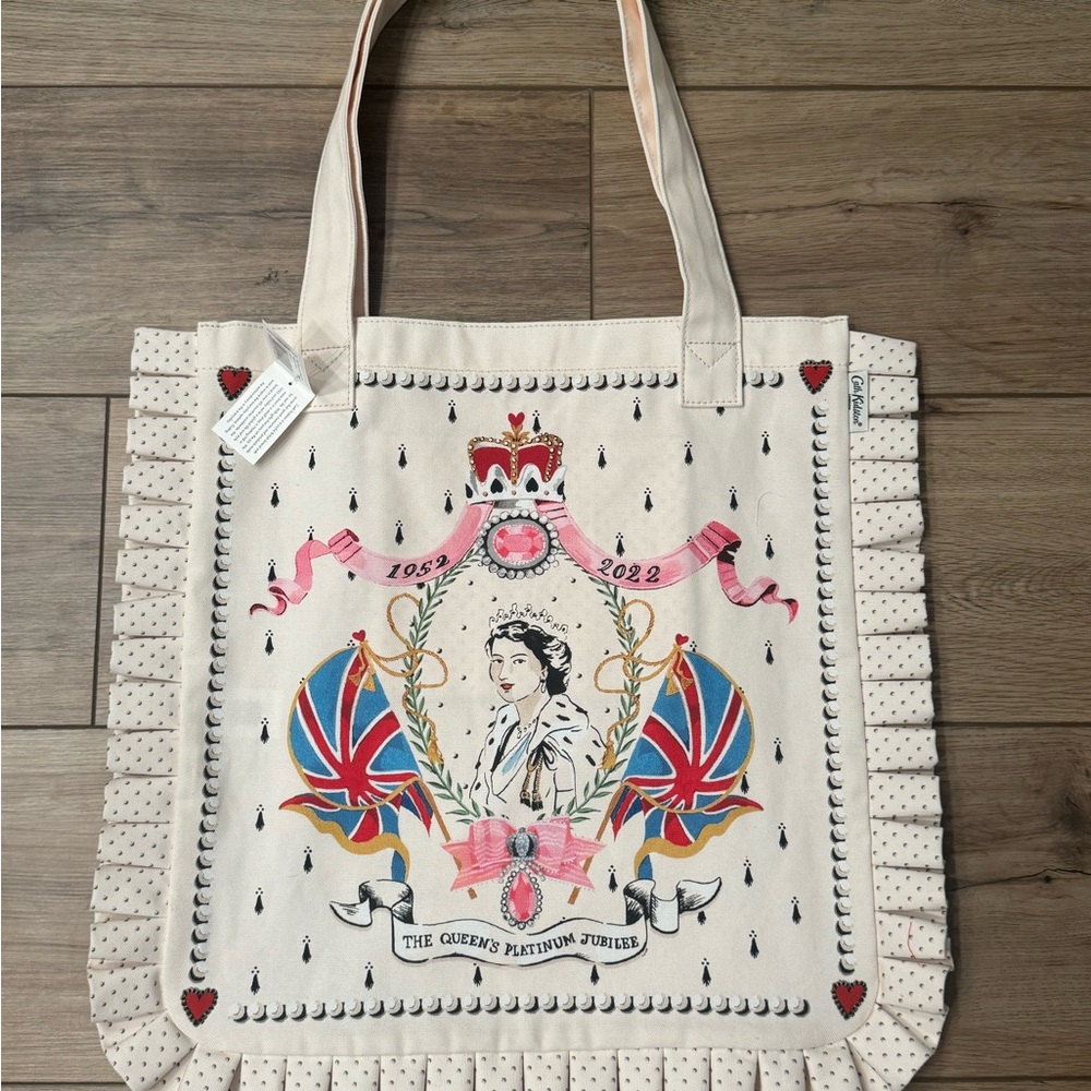 Cath Kidston Cream and Pink Tote Bag with Heart Motifs